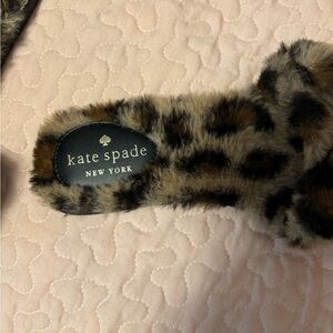 Kate Spade Animal Print Faux Fur Slippers